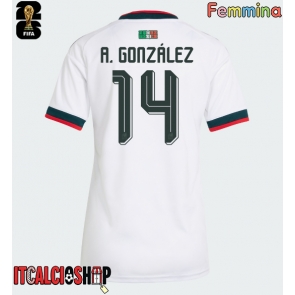 Messico Armando Gonzalez #14 Seconda Maglia Femmina Mondiali 2026 Manica Corta
